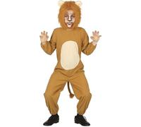 FIESTAS GUIRCA | Costume Leone Bambini (5-6 anni) - Cappuccio, Coda e Tuta - Costumi da Animali per Halloween, Carnevale e Feste in Maschera - Ideale per Bambini e Bambine - Marrone
