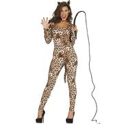 VESTITO LEOPARDO DONNA ADULTA CARNEVALE HALLOWEEN LEOPARDA JELMEZ GHEPARDO