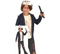 FIESTAS GUIRCA Costume da Machete Killer per Ragazzi - Include Maschera, Giacca, Camicia e Pantaloni - Costumi di Halloween per Ragazzi Età 7-9 Anni