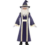 FIESTAS GUIRCA | Costume da Mago Bambini - Tunica, Cintura e Cappello - Costumi di Magia e Stregoneria per Halloween, Carnevale e Feste di Magia - Ideale per Bambini