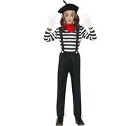 Fiestas Guirca Costume da Mimo Artista Film Muto per bambini 7-9 anni