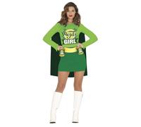 FIESTAS GUIRCA Costume da Miss Mojito - Costume da supereroina Mojito Divertente con Porta Birra per Donna adultaa Taglia L 46-48