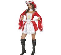 FIESTAS GUIRCA | Costume da Moschettiera per Donna - Vestito, Cappello e Colletto - Costumi da Banditi e Moschettieri per Halloween, Carnevale e Feste in Maschera - Adulto