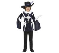 FIESTAS GUIRCA Costume da Moschettiere Bambino - Completo Infantile da Cavaliere Blu e Bianco con Cappello per Bambini di 5-6 Anni
