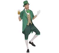 FIESTAS GUIRCA Costume da Mr. Patrick Uomo - Leprecane Verde - Costume Giorno di San Patrizio Taglia L 52-54