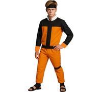 FIESTAS GUIRCA Costume da Ninja Stile Manga Adolescente - Completo da Guerriero Giapponese Nero e Marrone per Adolescenti