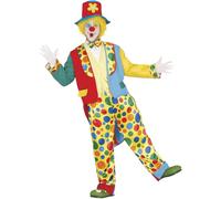 FIESTAS GUIRCA | Costume da Pagliaccio Adulto (54-56/XL) - Gilet, Giacca, Papillon, Pantaloni e Cappello - Costumi da Circo e Commedia per Halloween, Carnevale e Feste in Maschera - Uomo - Multicolore