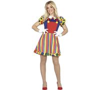 FIESTAS GUIRCA | Costume da Pagliaccio per Donna (44-46/XL) - Vestito Multicolore - Costumi da Circo e Commedia per Halloween, Carnevale e Feste in Maschera - Ideale per Adulte - Multicolore
