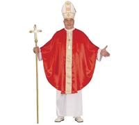 FIESTAS GUIRCA Costume da Papa Uomo - Costume da Cardinale Rosso con Cappello da Papa - Costume da Prete Uomo Taglia M 48-50
