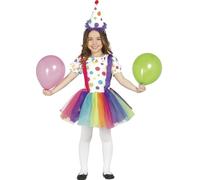 Guirca Costume da Clown Pagliaccio Pagliaccietta Arcobaleno Vestito per Bambina