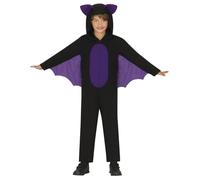 FIESTAS GUIRCA | Costume da Pipistrello Bambini (7-9 anni) - Tuta, Cappuccio e Ali - Costume per Halloween e Feste - Nero e Viola