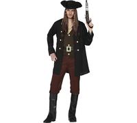 FIESTAS GUIRCA Costume da Pirata Adulto - Capitano Pirata Costume Uomo incl. Cappello Pirata Taglia S 46-48