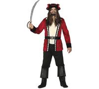 FIESTAS GUIRCA | Costume da Pirata - Camicia, Giacca, Cintura, Cappello e Pantaloni - Costumi da Corsaro e Bucaniere per Halloween, Carnevale e Feste in Maschera - Vari Colori e Taglie