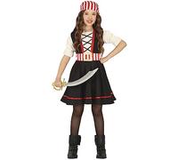 FIESTAS GUIRCA Costume da Piratessa Cheeky Bambina - Costume Bambino Bambina incluso vestito e Fazzoletto Pirata 10-12 Anni