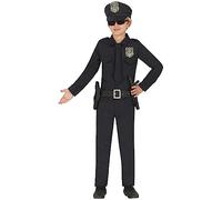 FIESTAS GUIRCA Costume da Polizia di Grande Città per Bambini - Uniforme da Polizia con Cappello da Polizia - Costumi da Polizia per Bambini 3-4 Anni