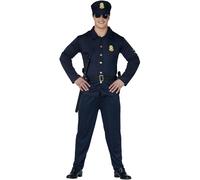 FIESTAS GUIRCA Costume da Polizia Uomo - Uniforme da Polizia blu con Cappello Taglia S 46-48