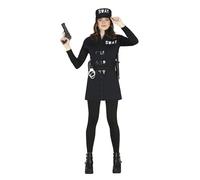 FIESTAS GUIRCA Costume da Poliziotta SWAT Adolescente - Completo Uniforme Blu e Cappello Polizia per Adolescenti di 14-16 Anni