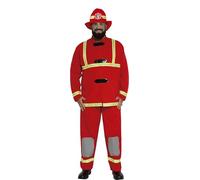 FIESTAS GUIRCA Costume Pompiere Uomo - Uniforme Pompiere con Cappello - Costume Uomo Taglia XL 54-56