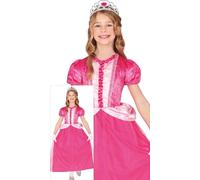 FIESTAS GUIRCA Costume da principessa per bambina grazioso in rosa - Abito da principessa rosa - Costumi da regina delle fiabe per bambine - Età 3-4 anni