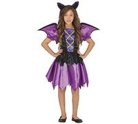 FIESTAS GUIRCA Costume da ragazza pipistrello lilla - con fascetta, abito e ali da pipistrello - costume da bambina Halloween 5 - 6 anni
