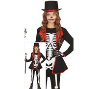 FIESTAS GUIRCA Costume da Ragazza Scheletro Elegante - Costume da Ragazza Scheletro - Costumi di Halloween per Ragazze Età 10-12 Anni