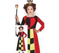 FIESTAS GUIRCA Costume da Regina di Cuori per bambina - Regina delle fiabe - Costumi per bambini - Età 10-12 Anni