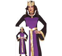 FIESTAS GUIRCA Costume da regina malvagia da donna, con corona di regina e abito lungo da regina viola, costumi di Halloween da donna, taglia L