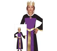 FIESTAS GUIRCA Costume da Regina Malvagia per Ragazze - Inclusa Corona da Regina e Abito Lungo da Regina Viola - Costumi di Halloween per Ragazze Età 7-9 Anni