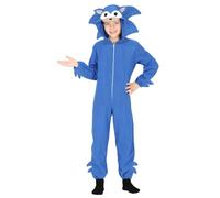 FIESTAS GUIRCA Costume da Riccio blu per Bambini - Tuta da Riccio - Pigiama da Animali Tutina Costumi per Bambini 5-6 Anni