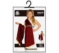 Costume romana dea bambina vestito storico lungo bianco e rosso imperatrice
