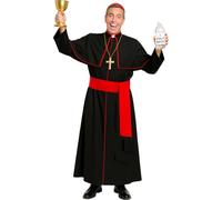 FIESTAS GUIRCA | Costume da Sacerdote per Uomo (52-54/L) - Tunica e Stola - Costumi da Prete e Chierico per Halloween, Carnevale e Feste in Maschera - Ideale per Adulti - Nero