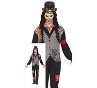 FIESTAS GUIRCA Costume da Sacerdote Vudoo per Uomo - Costume da Stregone Sciamano - Costumi di Halloween da Uomo Taglia L per Adulto