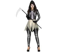 FIESTAS GUIRCA Costume da Scheletro della Morte - Costume Halloween Donna Taglia 42-44 M