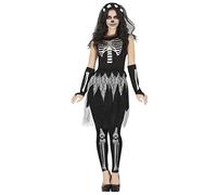 FIESTAS GUIRCA Costume da Scheletro Fantasma - Costume Halloween Donna Taglia 42-44 M