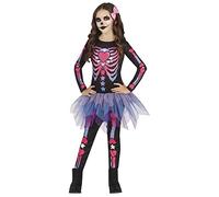 FIESTAS GUIRCA Costume da Scheletro Rosa con Tutù - Costume Bambina Halloween 7-9 Anni