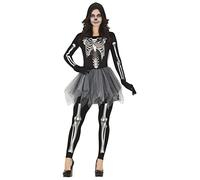 FIESTAS GUIRCA Costume da Scheletro Tutù - Donna Scheletro con Stampa 3D - Costume Halloween Donna Taglia 40-42 S