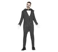 FIESTAS GUIRCA Costume da Signore Scheletro - Costume bianco e nero e papillon per uomo adulto taglia M 48-50