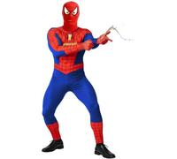 FIESTAS GUIRCA Costume da Spider Bar - Costume da Super Eroe Rosso e Blu Divertente con Lancia Bevande nei Guanti per Uomo Adulto Taglia M 48-50