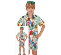 FIESTAS GUIRCA Costume da stella hawaiana per bambino, set di camicia e pantaloncini per feste estive, costume aloha per bambini dai 7 ai 9 anni