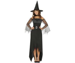Fiestas Guirca - Costume da Strega Glamour Nero con Tulle a Pois