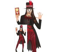 FIESTAS GUIRCA Costume da Stregone Voodoo per Donna - Costume da Strega con Cappello Voodoo - Costumi di Halloween per Donne Taglia Adolescenti 14-16 Anni