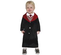 FIESTAS GUIRCA | Costume da Studente di Magia per Bebè (18-24 Mesi) - Camicia, Giacca, Cravatta e Tunica - Costumi da Mago per Halloween e Feste in Maschera - Ideale per Bambini - Nero e Rosso