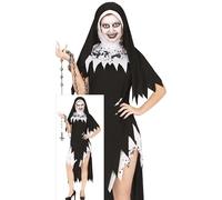 FIESTAS GUIRCA Costume da suora sexy da donna - Costume da suora zombie comprensivo di velo da suora e abito corto da suora - Costumi di Halloween per donne Taglia S
