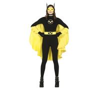 FIESTAS GUIRCA Costume da Super Eroina Nera Adolescente - Completo da Super Ragazza Nera e Gialla per Adolescenti di 14-16 Anni