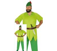 FIESTAS GUIRCA | Costume da Arciere Adulto (56-58/XXL) - Camicia, Cintura, Cappello e Pantaloni - Costumi da Fiabe e Fate, Giornata Mondiale del Libro, Halloween e Carnevale - Ideale per Uomini
