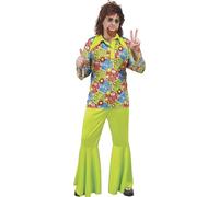 Fiestas Guirca Costume da uomo Flower Power – Hippie anni '60/70 – Taglia XXL