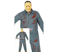 FIESTAS GUIRCA Costume da uomo operato da Psycho Killer - Costume da Assassino con tuta da meccanico - Costumi di Halloween da uomo Taglia adulto XL