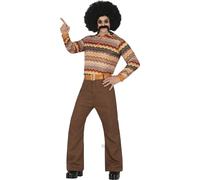 FIESTAS GUIRCA Costume da Uomo Party Disco - Completo Uomo Anni 70 - Costume Hippie Anni 60 Uomo Taglia S 46-48