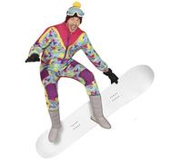 FIESTAS GUIRCA Costume da uomo tuta da neve retrò - Tuta divertente da sci colorata anni '80 - Tuta da snowboarder sciatore anni '90 Addio al nubilato, taglia S