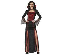 FIESTAS GUIRCA Costume Da Vampira Gotica - Abito Lungo Elegante Nero E Rosso Per Donna Adulta Taglia M 42-44